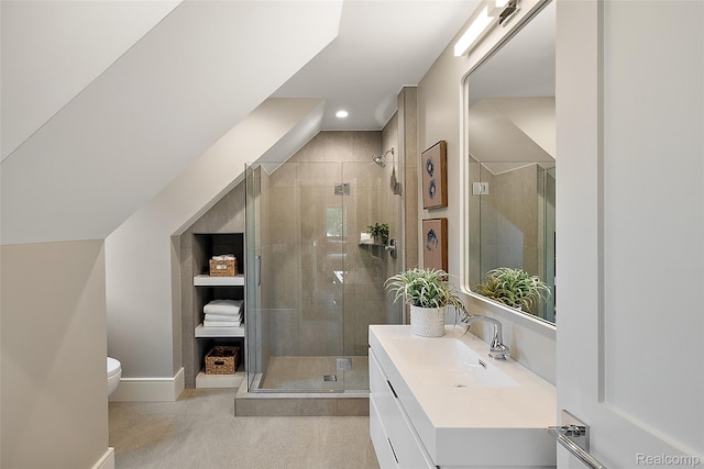 345 Kimberly St, Birmingham, MI 48009 - bathroom featuring vanity, a shower stall, and recessed lighting