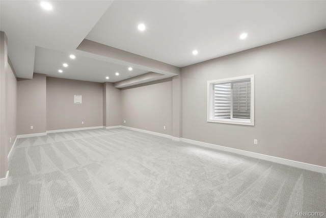 345 Kimberly St, Birmingham, MI 48009 - finished below grade area with recessed lighting and light carpet