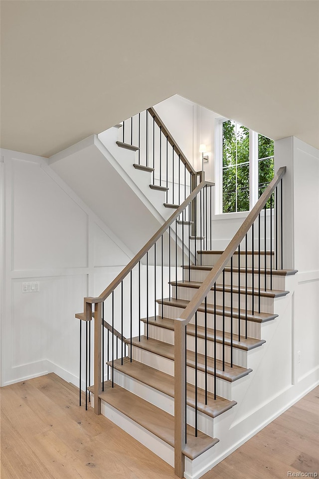 345 Kimberly St, Birmingham, MI 48009 - staircase featuring wood finished floors