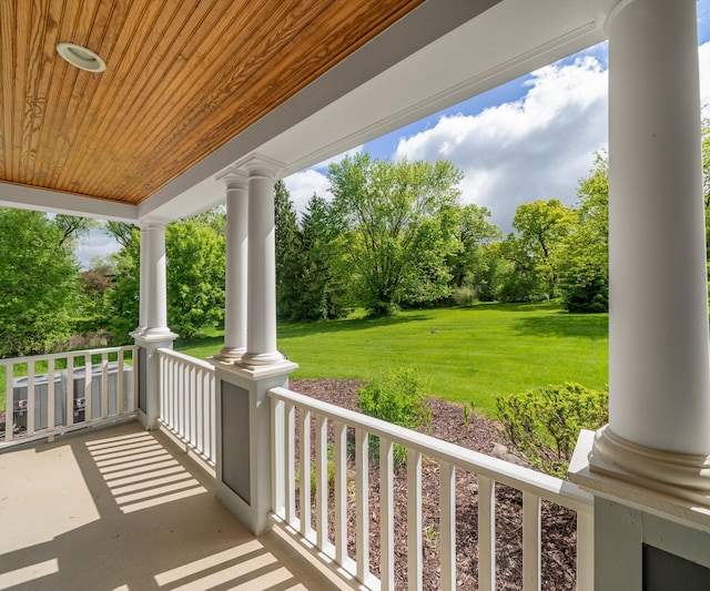 4641 Wylie Rd, Dexter, MI 48130 - porch with view of scattered trees and a yard