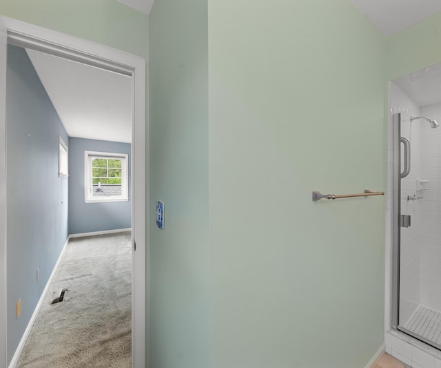 4641 Wylie Rd, Dexter, MI 48130 - full bath with baseboards and a stall shower
