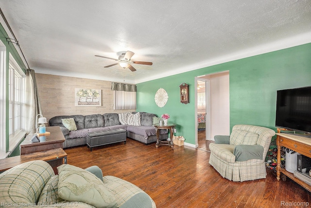 35221 Weideman St, Clinton Township, MI 48035 - living area featuring ceiling fan and wood finished floors