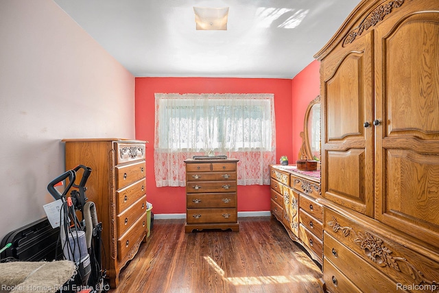 35221 Weideman St, Clinton Township, MI 48035 - bedroom featuring dark wood-style flooring and baseboards