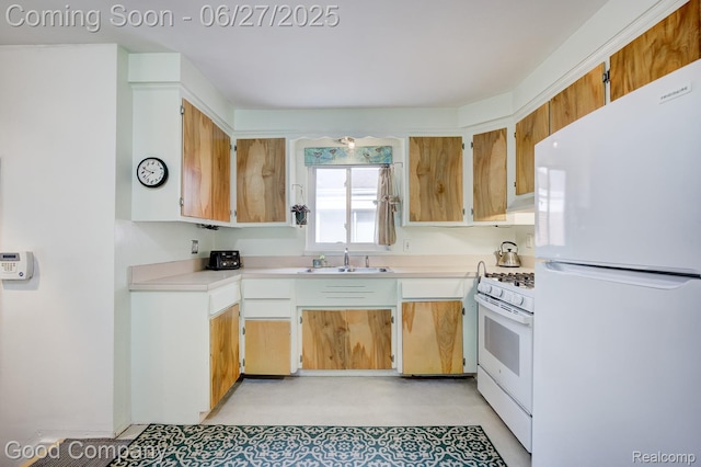 24745 Ross Dr, Redford, MI 48239 - kitchen featuring white appliances and light countertops
