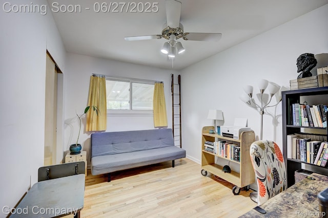 24745 Ross Dr, Redford, MI 48239 - office area featuring wood finished floors and a ceiling fan