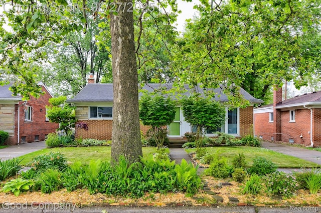24745 Ross Dr, Redford, MI 48239 - view of front of property featuring brick siding and a front yard