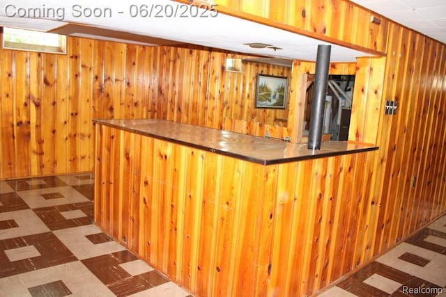 9396 Allen Rd, Allen Park, MI 48101 - indoor bar with tile patterned floors and wooden walls