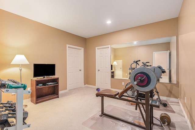 10310 E Rivershore Dr SE, Alto, MI 49302 - exercise room with carpet floors and recessed lighting