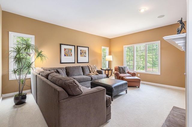 10310 E Rivershore Dr SE, Alto, MI 49302 - living area featuring light carpet and baseboards