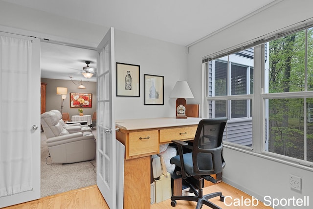 3360 Pine Meadow Dr SE Unit 202, Kentwood, MI 49512 - office featuring light wood-style flooring and ceiling fan