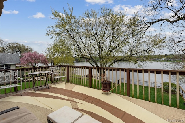 9669 Norman Rd, Clarkston, MI 48348 - deck with a water view and a yard