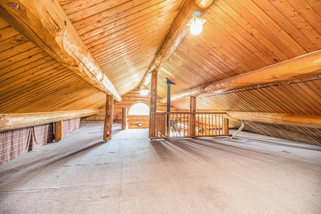 12170 Riethmiller Rd, Grass Lake, MI 49240 - bonus room featuring carpet flooring and wood ceiling