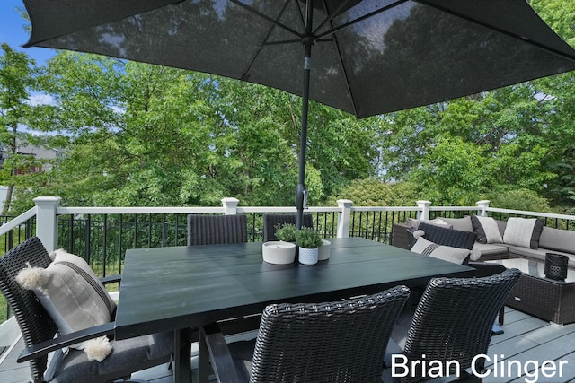 3293 Creek Ridge Dr, Hudsonville, MI 49426 - wooden deck featuring outdoor dining area and outdoor lounge area