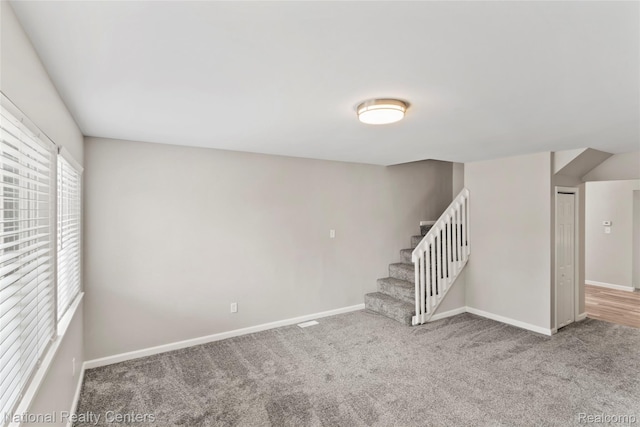 7220 Dodge Ave, Warren, MI 48091 - below grade area featuring stairway and carpet flooring