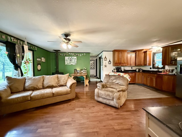 13820 Morenci Rd, Morenci, MI 49256 - living room with light wood-type flooring and a ceiling fan