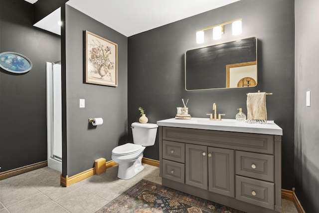 1255 White Pine Dr SW, Grand Rapids, MI 49534 - bathroom with vanity, tile patterned floors, and an enclosed shower