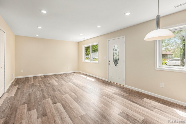 27336 Alger Blvd, Bloomfield Hills, MI 48071 - entrance foyer featuring plenty of natural light, light wood-style flooring, and recessed lighting