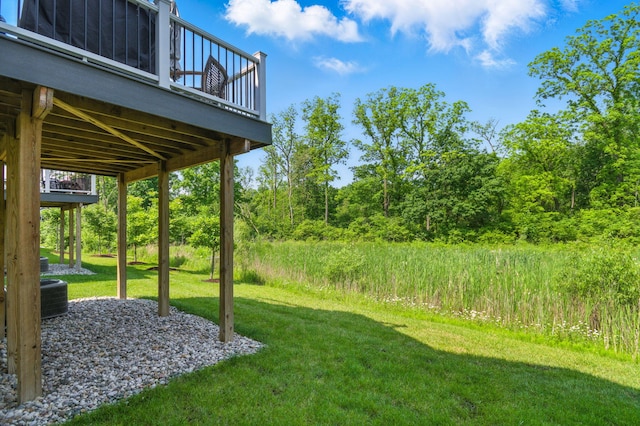 3078 N Spurway Dr, Ann Arbor, MI 48105 - view of green lawn featuring a wooden deck