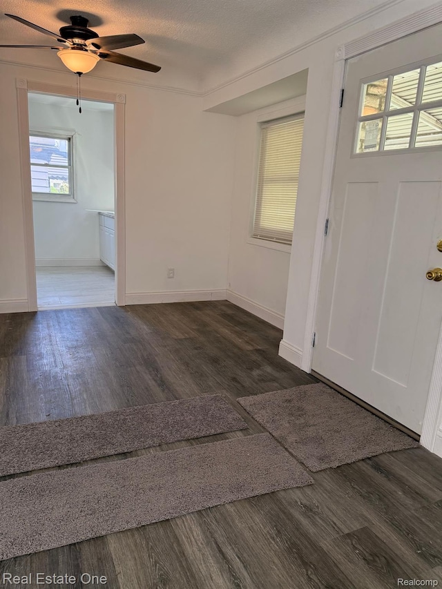 6365 Longacre St, Detroit, MI 48228 - foyer featuring dark wood finished floors and a ceiling fan