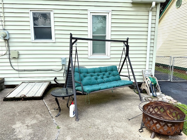 35717 Columbia Ave, Westland, MI 48186 - view of patio with an outdoor fire pit