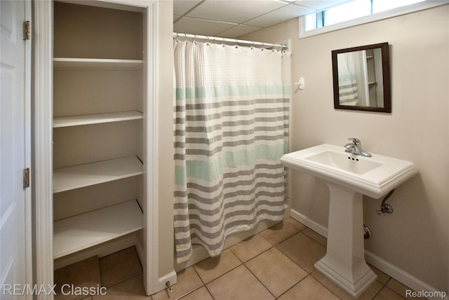 5280 Weston Ct, Commerce Twp, MI 48382 - full bath with tile patterned flooring and curtained shower