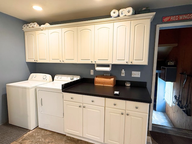512 E Main St, Owosso, MI 48867 - laundry area with cabinet space and independent washer and dryer