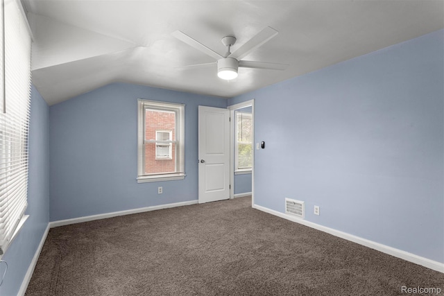 16629 Hubbell St, Garden City, MI 48235 - unfurnished bedroom with carpet, lofted ceiling, and a ceiling fan
