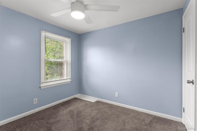 16629 Hubbell St, Garden City, MI 48235 - unfurnished room with ceiling fan and dark carpet