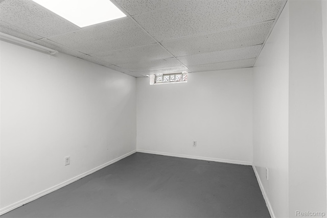 16629 Hubbell St, Garden City, MI 48235 - below grade area with a drop ceiling and baseboards