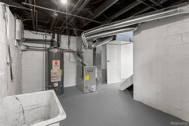 16629 Hubbell St, Garden City, MI 48235 - unfinished basement with water heater and heating unit