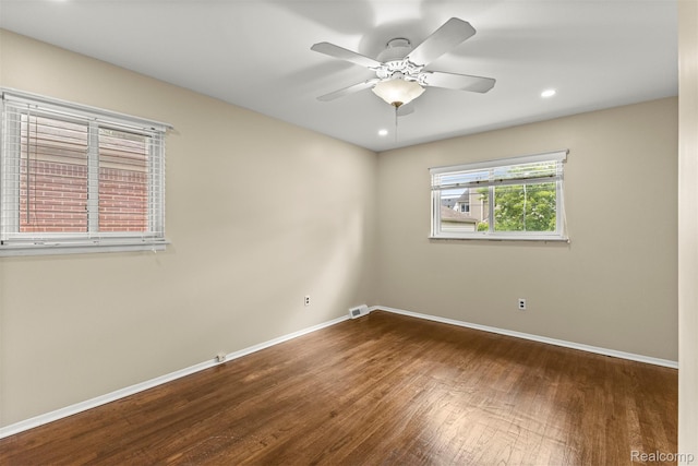 7420 Colonial St, Dearborn Heights, MI 48127 - unfurnished room featuring wood finished floors, a ceiling fan, and recessed lighting