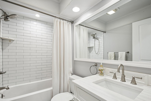 3320 Bluett Dr, Ann Arbor, MI 48105 - full bath with shower / tub combo with curtain, vanity, and recessed lighting