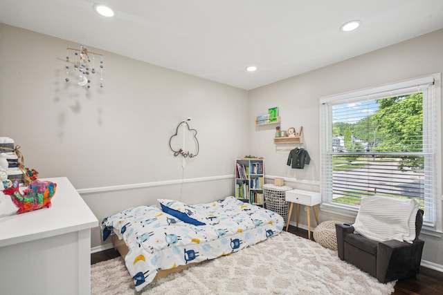 3320 Bluett Dr, Ann Arbor, MI 48105 - bedroom with wood finished floors and recessed lighting