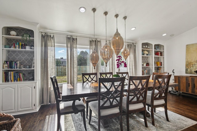 3320 Bluett Dr, Ann Arbor, MI 48105 - dining room with dark wood-style floors and recessed lighting
