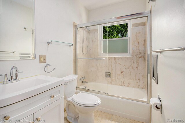 2740 Judah Rd, Lake Orion, MI 48359 - full bathroom featuring vanity, combined bath / shower with glass door, and tile patterned flooring