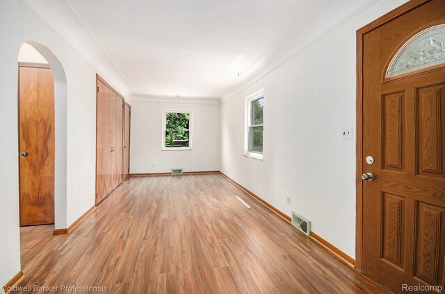 2740 Judah Rd, Lake Orion, MI 48359 - foyer featuring light wood-style floors and arched walkways