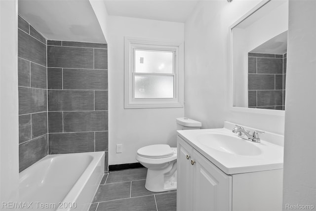 26389 Annapolis St, Dearborn Heights, MI 48125 - full bathroom with vanity, tile patterned floors, and shower / bath combination