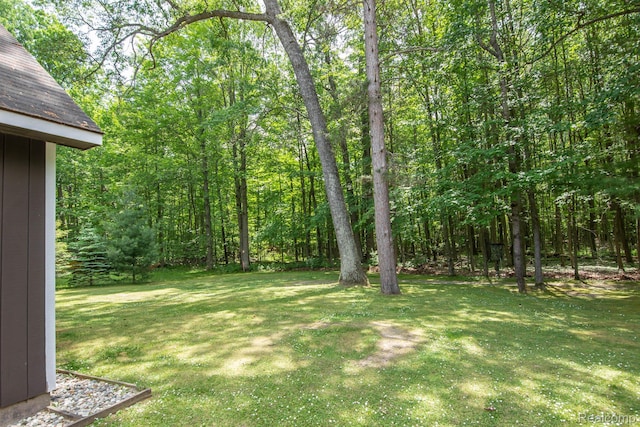 202 Redwine Dr, Houghton Lake, MI 48629 - view of grassy yard featuring a view of trees
