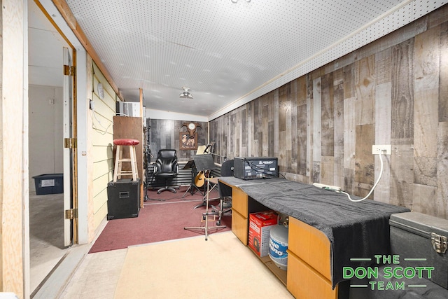 11829 Hoskins Ave NE, Cedar Springs, MI 49319 - office featuring carpet floors and wooden walls