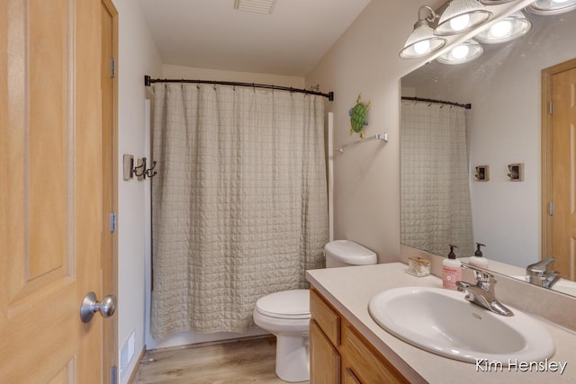 4233 Ives Farm Ln NE, Cedar Springs, MI 49319 - full bath featuring vanity, wood finished floors, and a shower with shower curtain