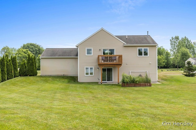4233 Ives Farm Ln NE, Cedar Springs, MI 49319 - back of house featuring a yard, a balcony, and roof with shingles