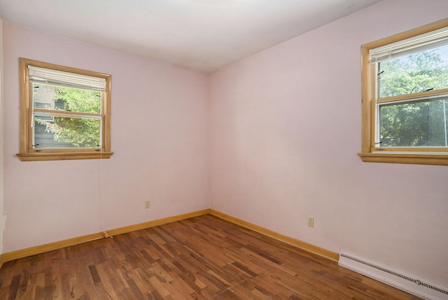 1975 Southwood Ave, Norton Shores, MI 49441 - empty room with a baseboard radiator, plenty of natural light, and wood finished floors
