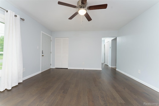 1478 Desoto Ave, Ypsilanti, MI 48198 - spare room with dark wood-type flooring and ceiling fan