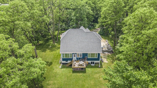 1156 N Bridge St, Linden, MI 48451 - aerial view of property and surrounding area featuring a heavily wooded area