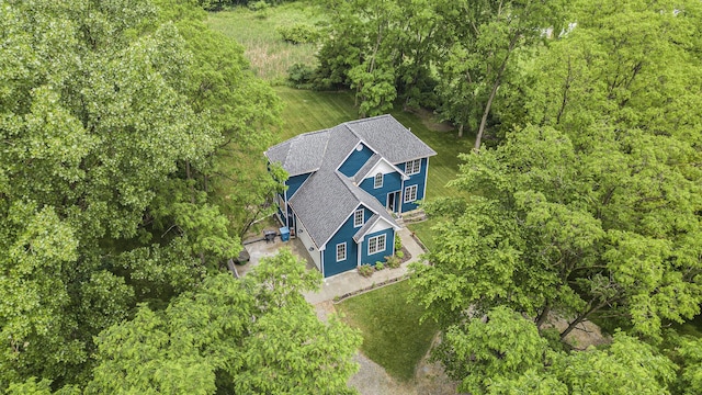 1156 N Bridge St, Linden, MI 48451 - view from above of property with a forest