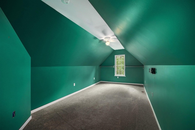 1156 N Bridge St, Linden, MI 48451 - bonus room with carpet floors, lofted ceiling, and a ceiling fan