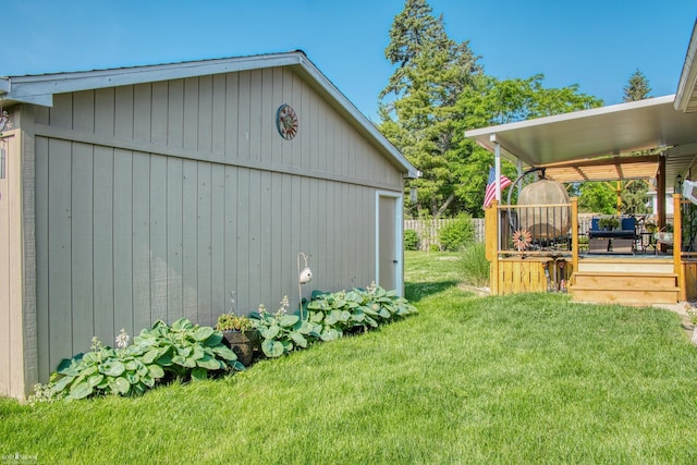 845 Riverlane Dr, Owosso, MI 48867 - view of yard with a wooden deck