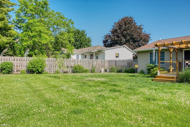 845 Riverlane Dr, Owosso, MI 48867 - view of yard featuring a pergola and a deck