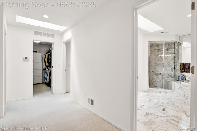 4768 Wendrick Dr, West Bloomfield, MI 48323 - hallway with a skylight and recessed lighting