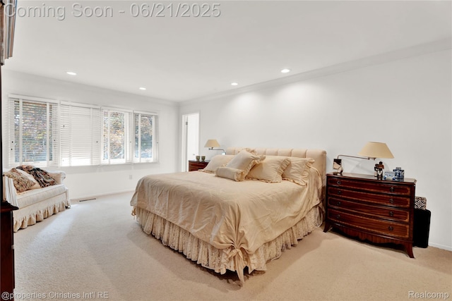 4768 Wendrick Dr, West Bloomfield, MI 48323 - bedroom with carpet floors, recessed lighting, and ornamental molding